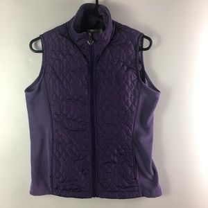 Dressbarn Quilted Fleece Lined Vest Purple Medium.